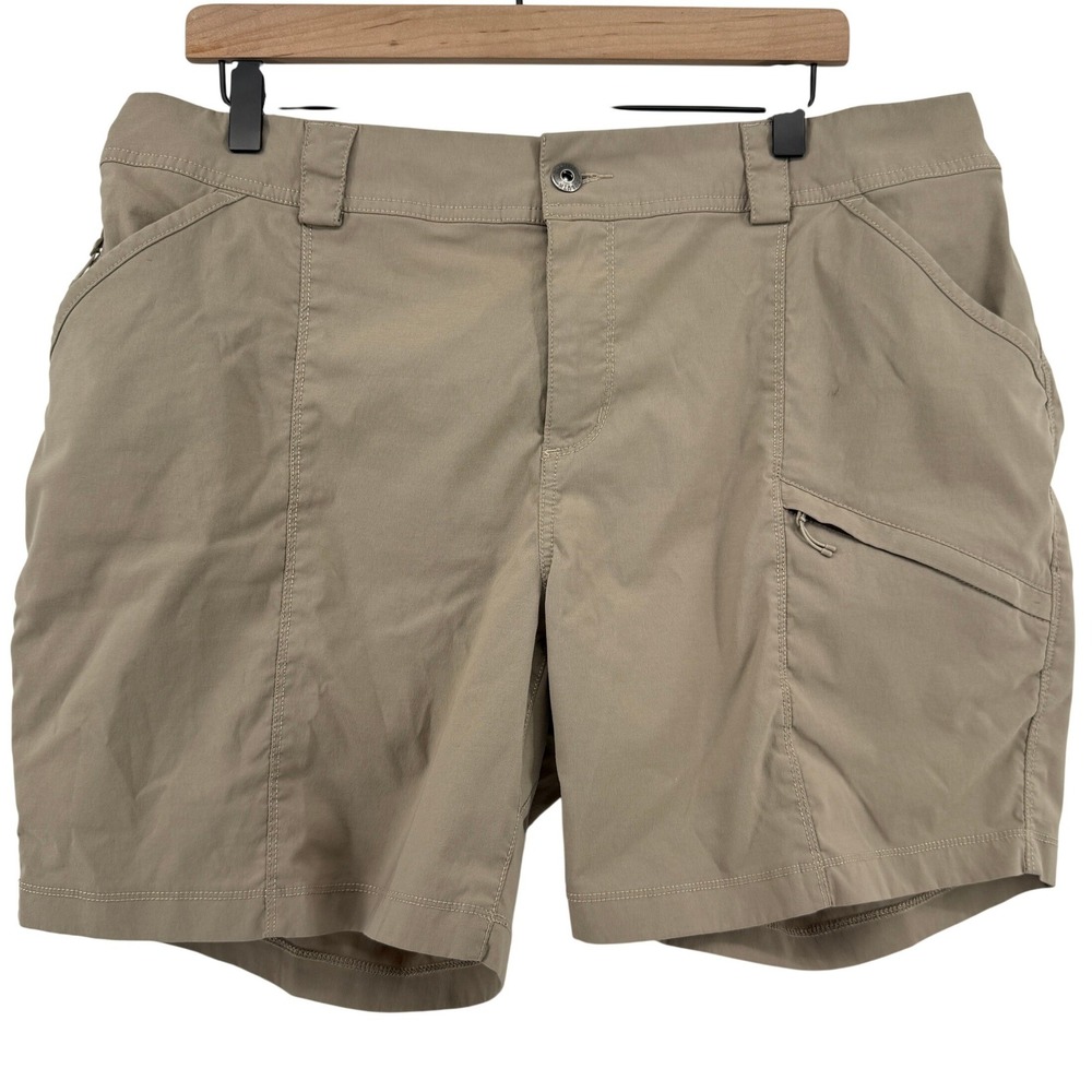 Duluth Dry on the Fly 7" Cargo Shorts Khaki Women 18 Hiking Outdoor Utility